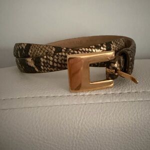 Vintage Kenneth Jay Lane Snake Print Belt Size 36